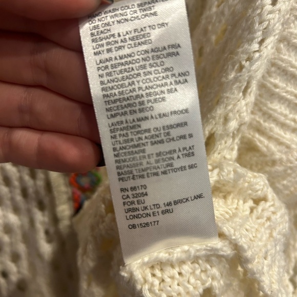 Pilcro Cream Cardigan with Chunky Knit and Decorative Trim - Picture 6 of 7